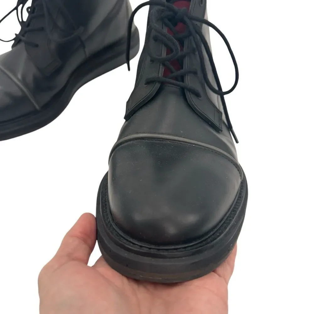 Vintage Foundry Men's Black with Olive Leather Boots size 10